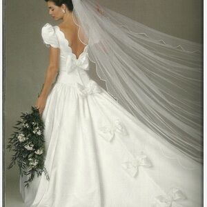 Alfred Angelo Elegant White Puff Sleeve Bridal Gown